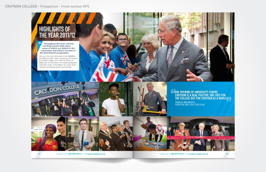 Prospectus design for Croydon College by BLU:72 Creative