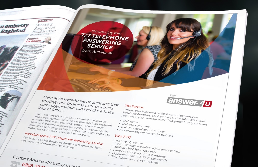 answer-4u-ad Brochure design for Answer-4u by BLU:72 Creative