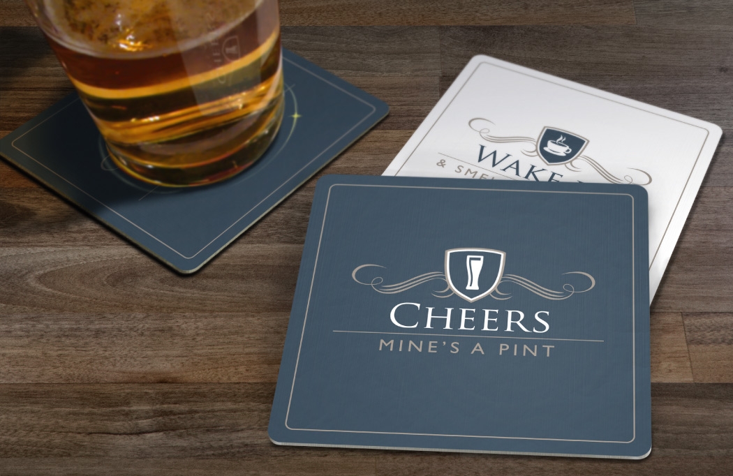 Beer mat design for The Townhouse by BLU:72 Creative