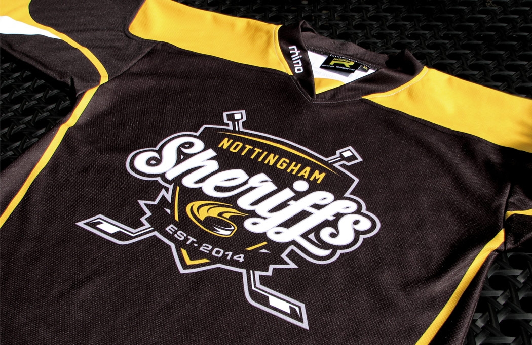 Branded apparel and equipment - Kit design for Nottingham Sheriffs by BLU:72 Creative - Design Agency Nottingham