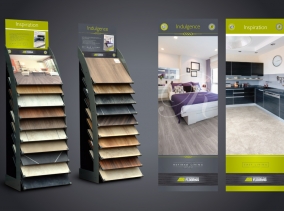 Point of sale display units for Contemporary Trade Flooring - Designed by BLU:72 Creative, Nottingham