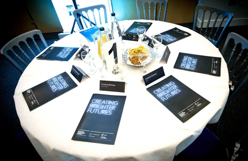 FE Awards Night programmes on a table