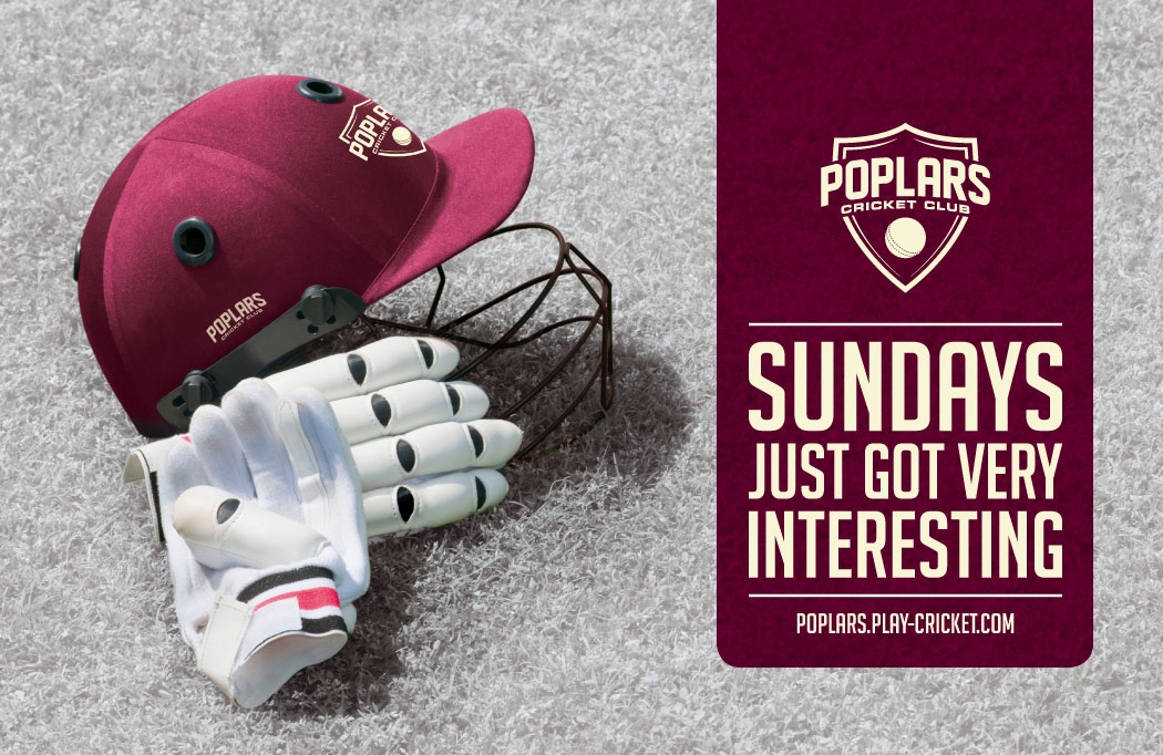poplars-branding-1-cricket-club-logo-design Branded image for Poplars CC - Cricket Club Logo Design