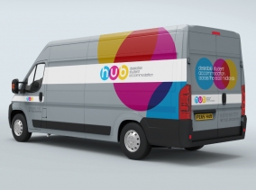 Vehicle Wrap - Part of a logo design & branding project for Hub Properties by BLU:72 Creative