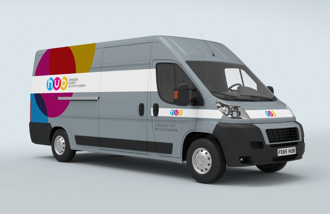 Vehicle Wrap - Part of a logo design & branding project for Hub Properties by BLU:72 Creative