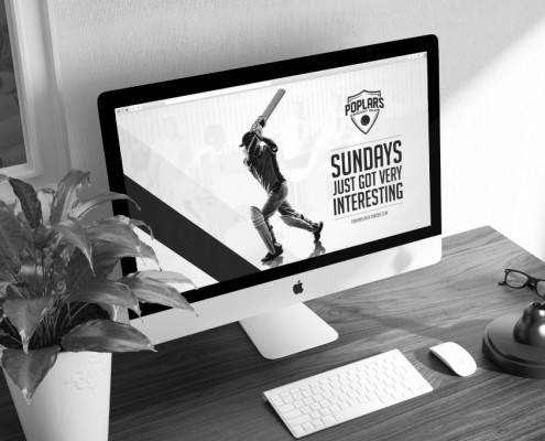 Desktop background image for Poplars CC - Cricket Club Logo Design