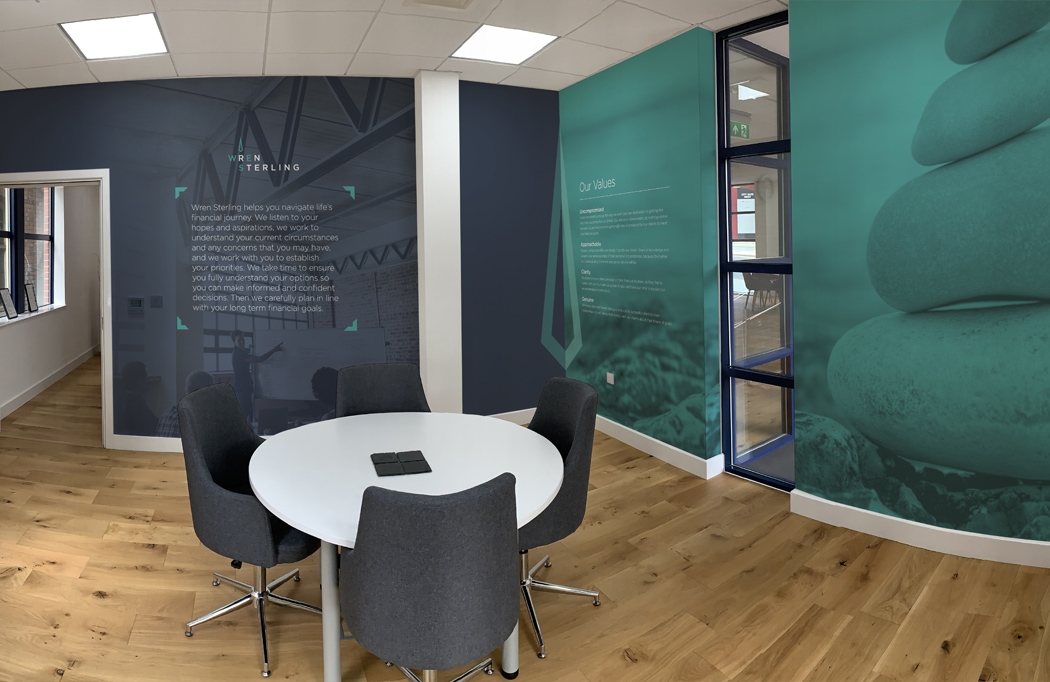 Interior wall graphics at Wren Sterling